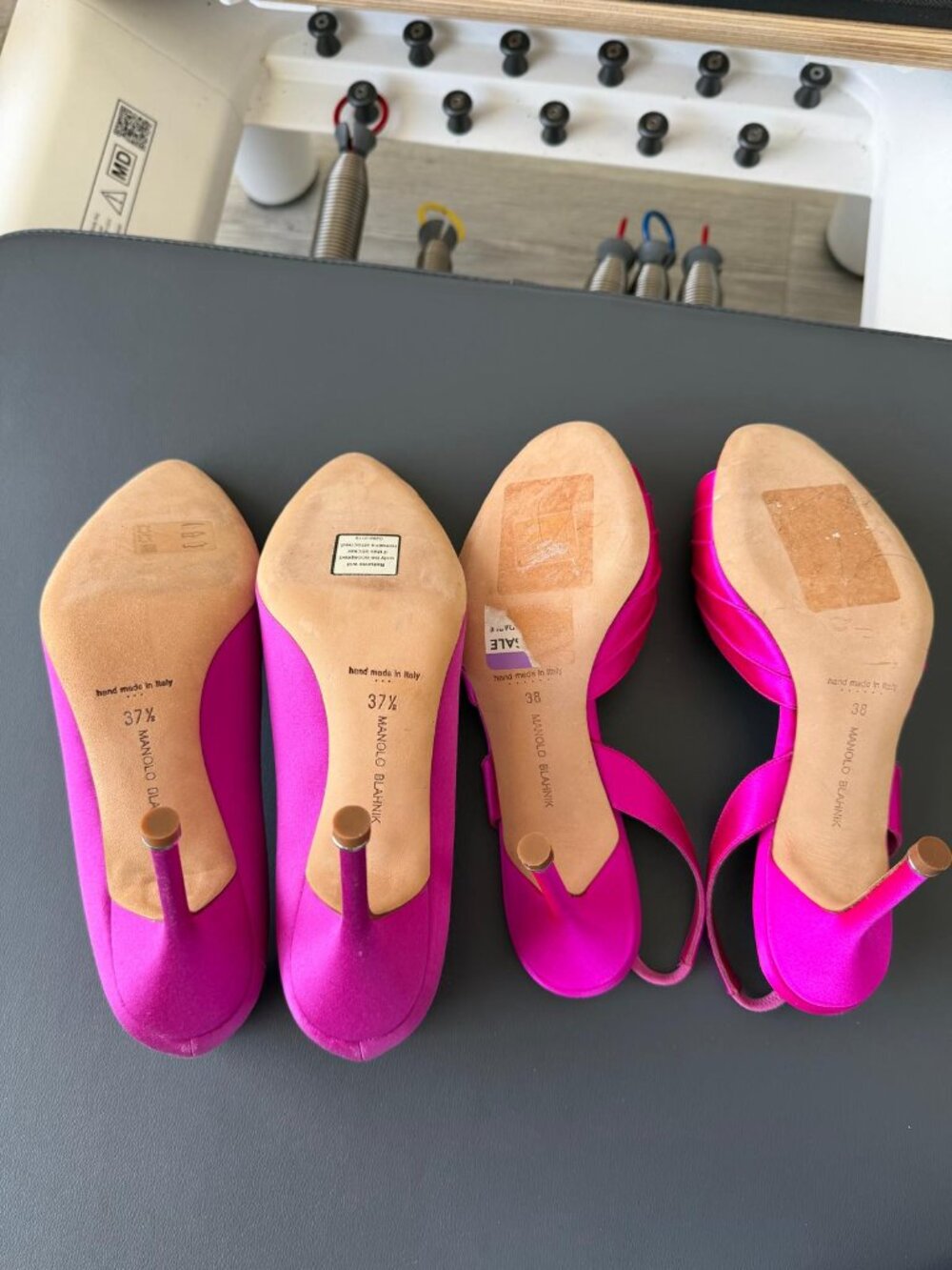 Bundle - Manolo Blahnik Hot Pink Satin Crystal Heels — Brand New 💕✨ - Picture 9 of 12